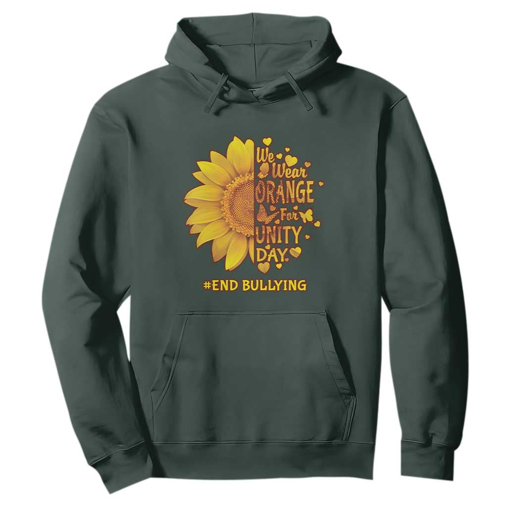 Bullying Prevention Hoodie We Wear Orange For Unity Day End Bullying Sunflower