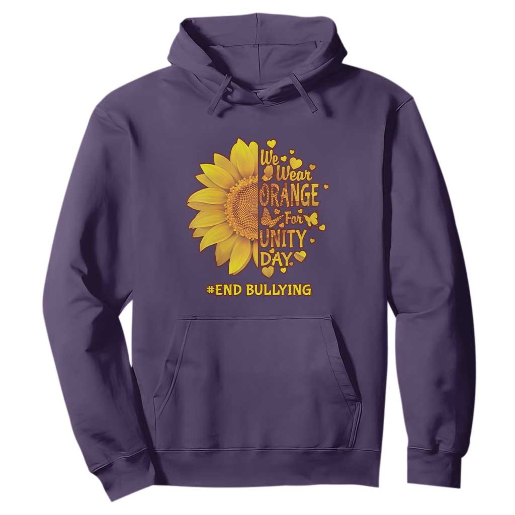 Bullying Prevention Hoodie We Wear Orange For Unity Day End Bullying Sunflower