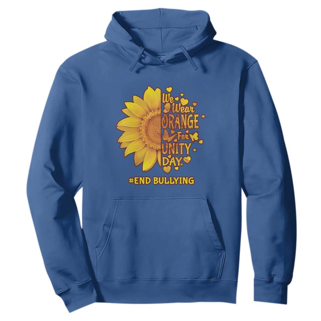 Bullying Prevention Hoodie We Wear Orange For Unity Day End Bullying Sunflower