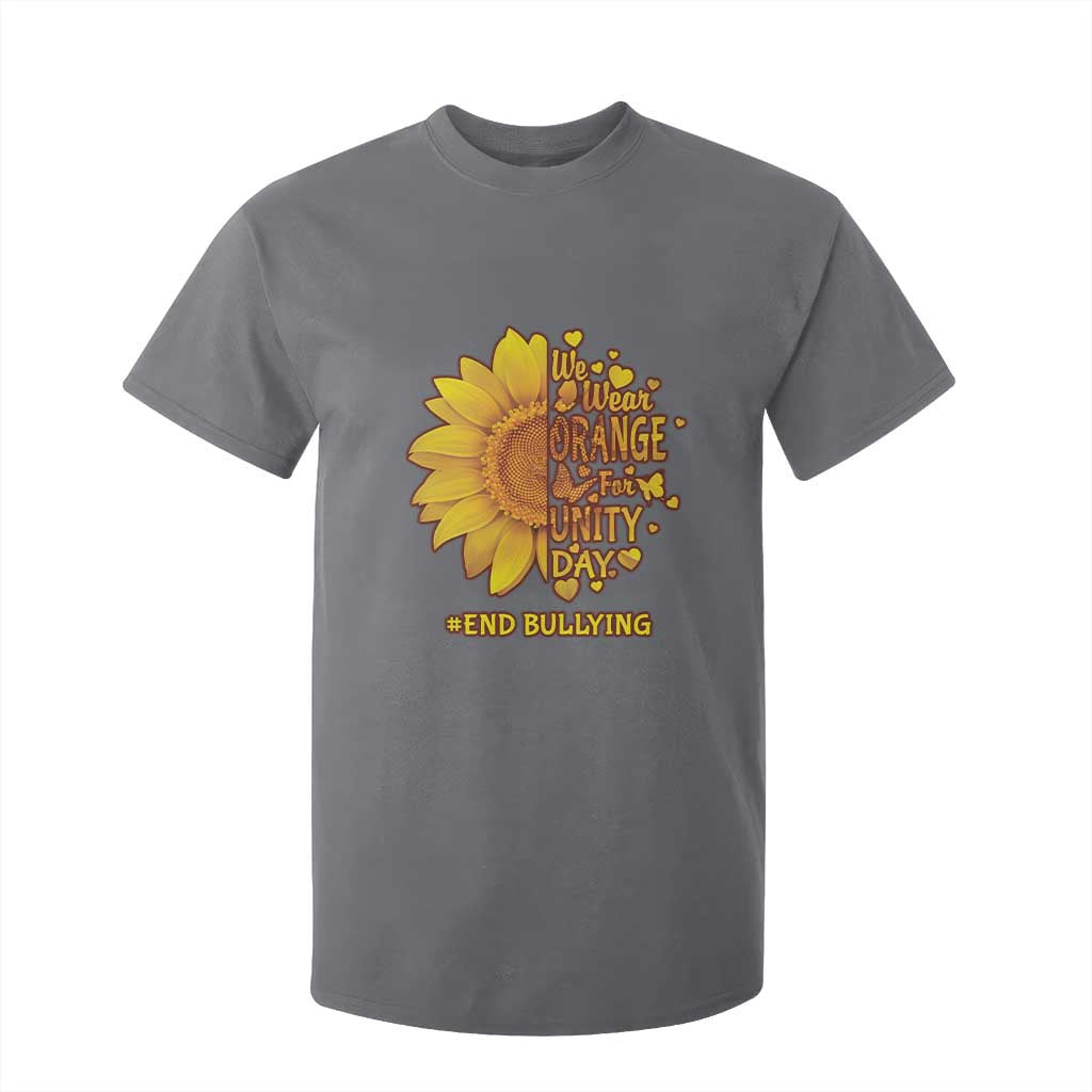 Bullying Prevention T Shirt For Kid We Wear Orange For Unity Day End Bullying Sunflower
