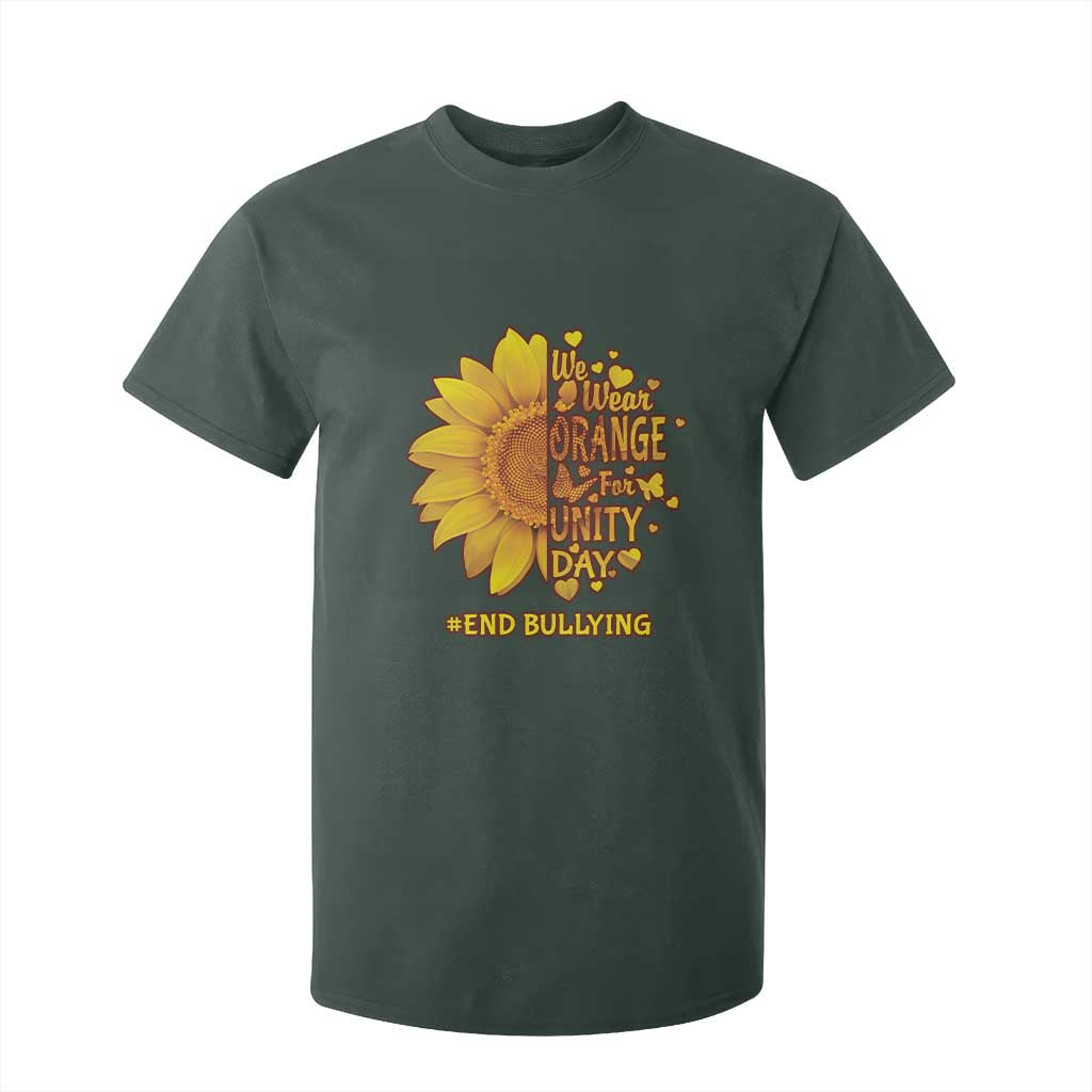 Bullying Prevention T Shirt For Kid We Wear Orange For Unity Day End Bullying Sunflower