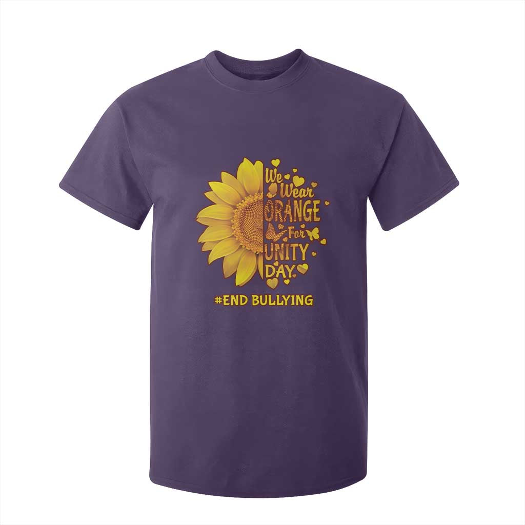 Bullying Prevention T Shirt For Kid We Wear Orange For Unity Day End Bullying Sunflower