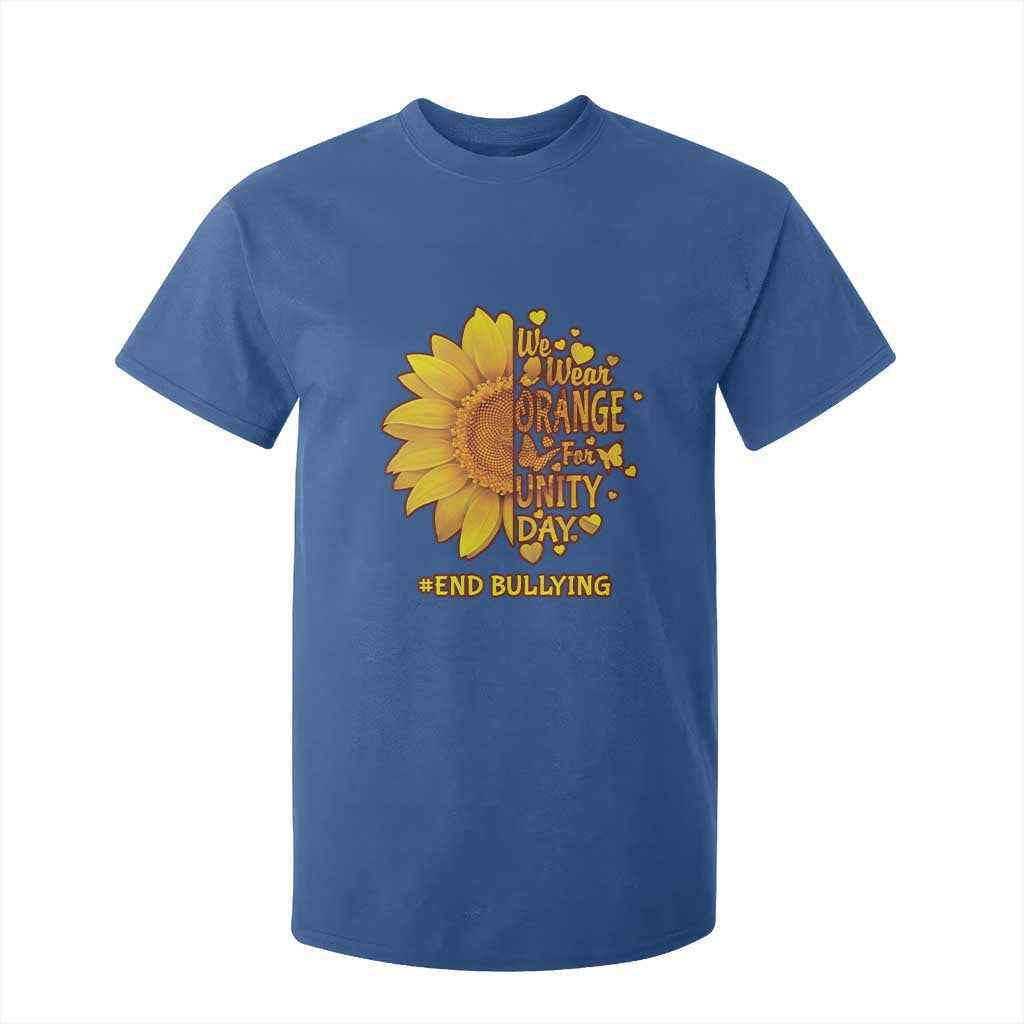 Bullying Prevention T Shirt For Kid We Wear Orange For Unity Day End Bullying Sunflower