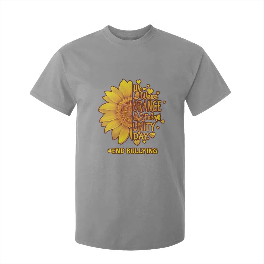 Bullying Prevention T Shirt For Kid We Wear Orange For Unity Day End Bullying Sunflower