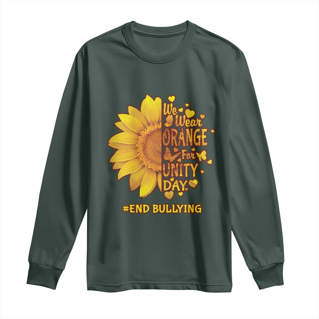 Bullying Prevention Long Sleeve Shirt We Wear Orange For Unity Day End Bullying Sunflower