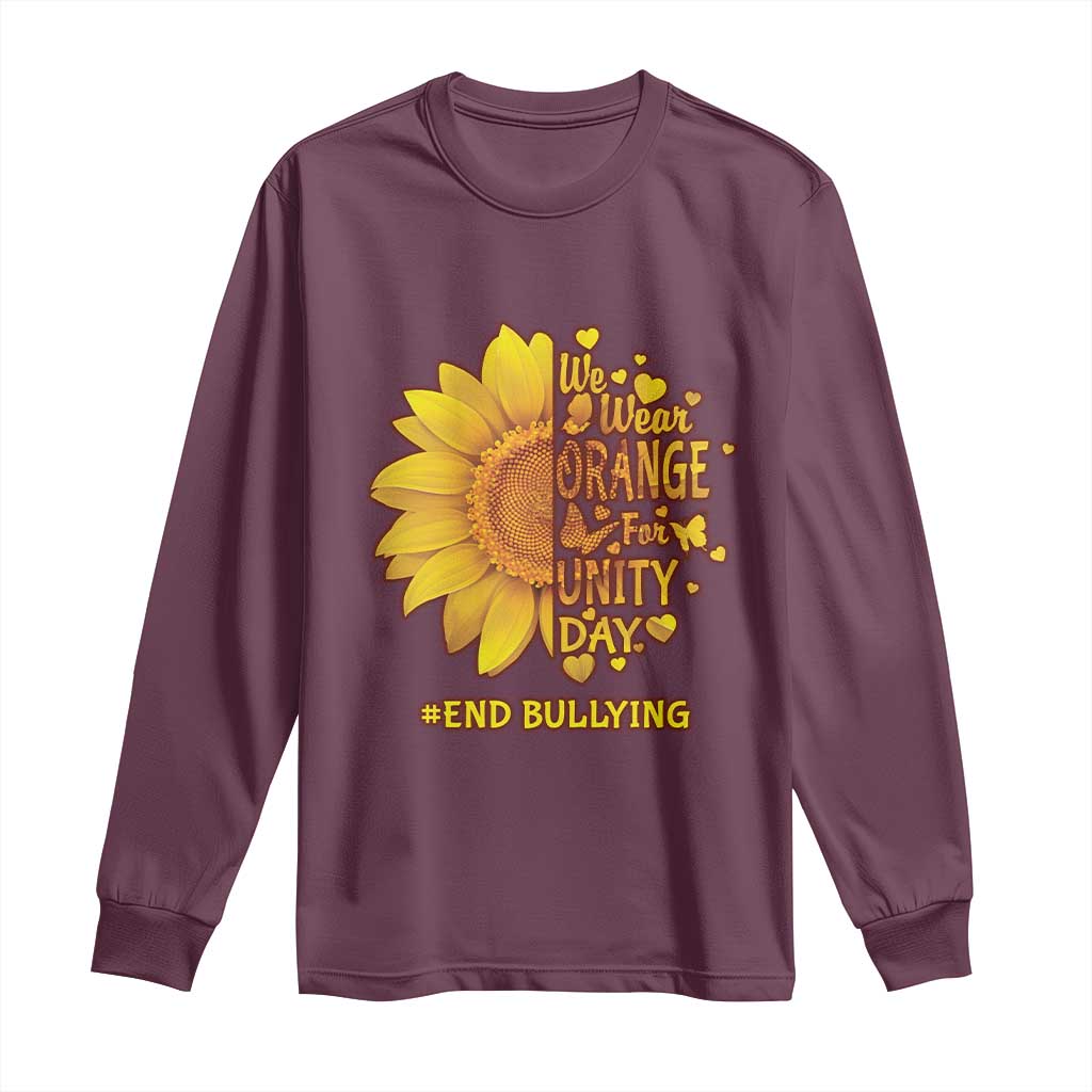 Bullying Prevention Long Sleeve Shirt We Wear Orange For Unity Day End Bullying Sunflower