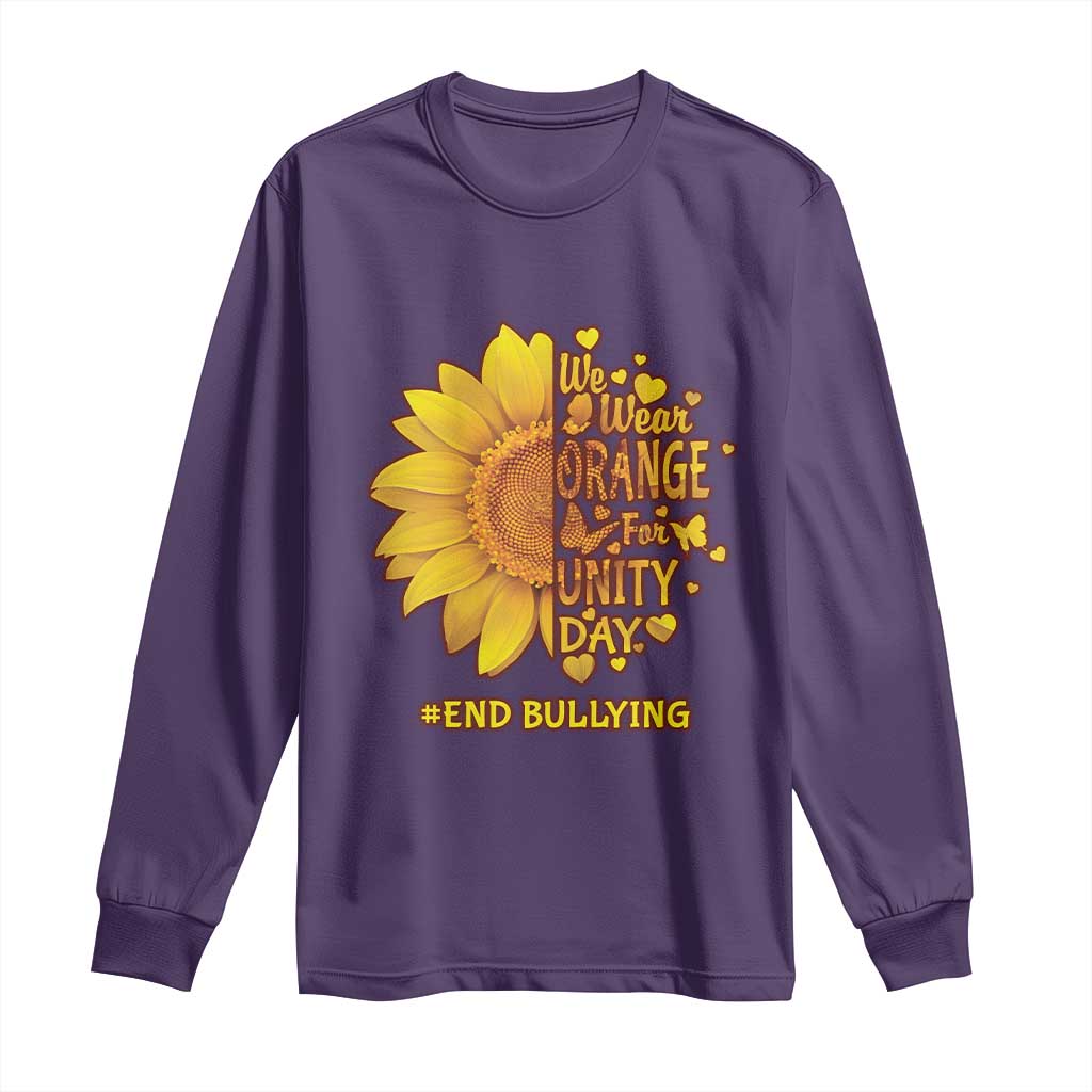 Bullying Prevention Long Sleeve Shirt We Wear Orange For Unity Day End Bullying Sunflower