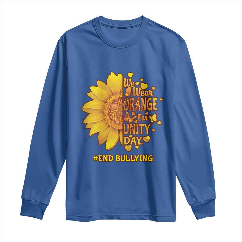 Bullying Prevention Long Sleeve Shirt We Wear Orange For Unity Day End Bullying Sunflower