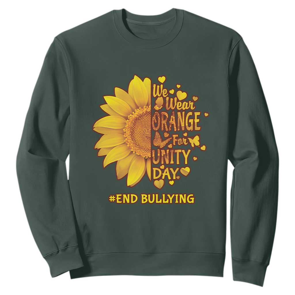 Bullying Prevention Sweatshirt We Wear Orange For Unity Day End Bullying Sunflower