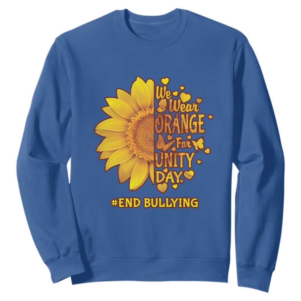 Bullying Prevention Sweatshirt We Wear Orange For Unity Day End Bullying Sunflower