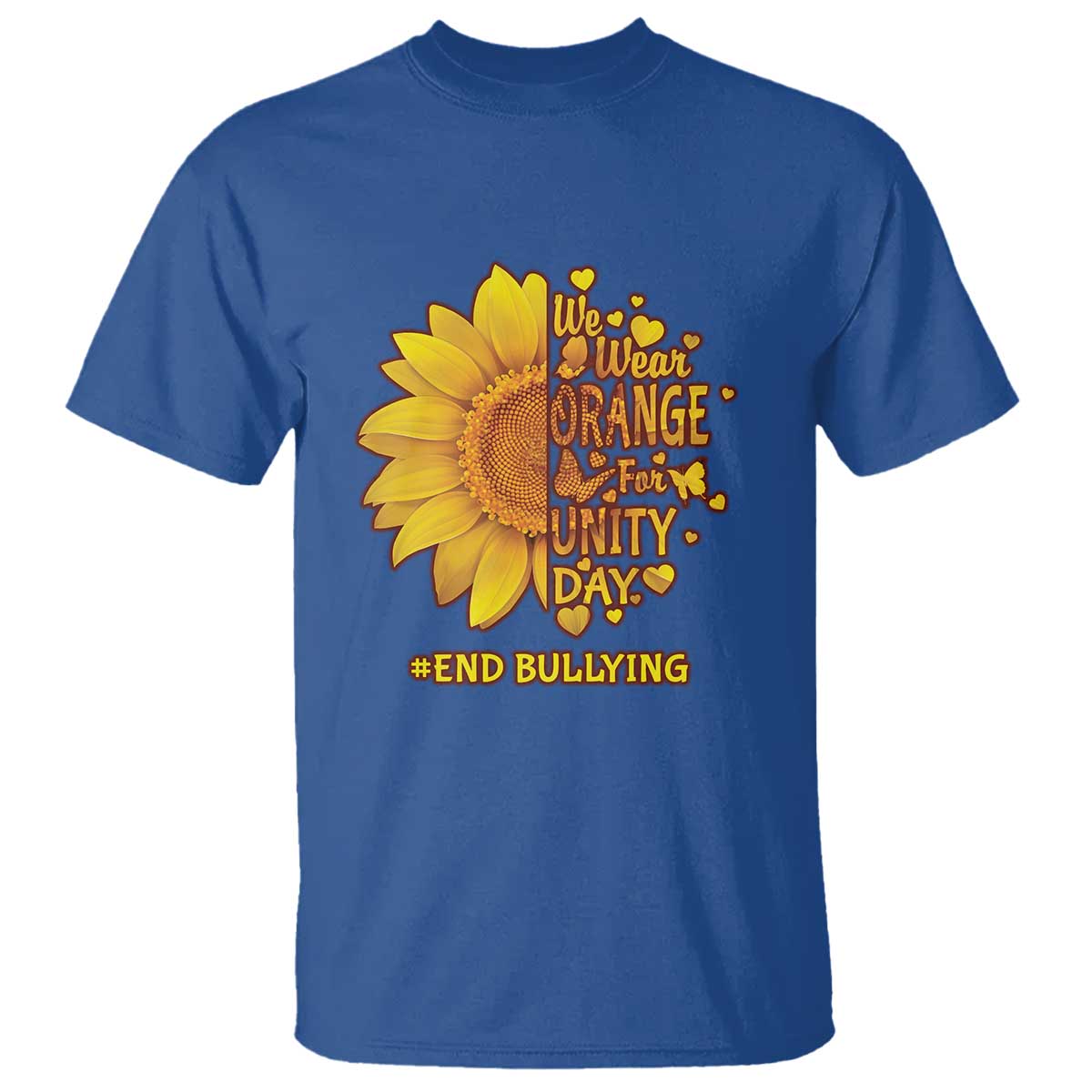 Bullying Prevention T Shirt We Wear Orange For Unity Day End Bullying Sunflower