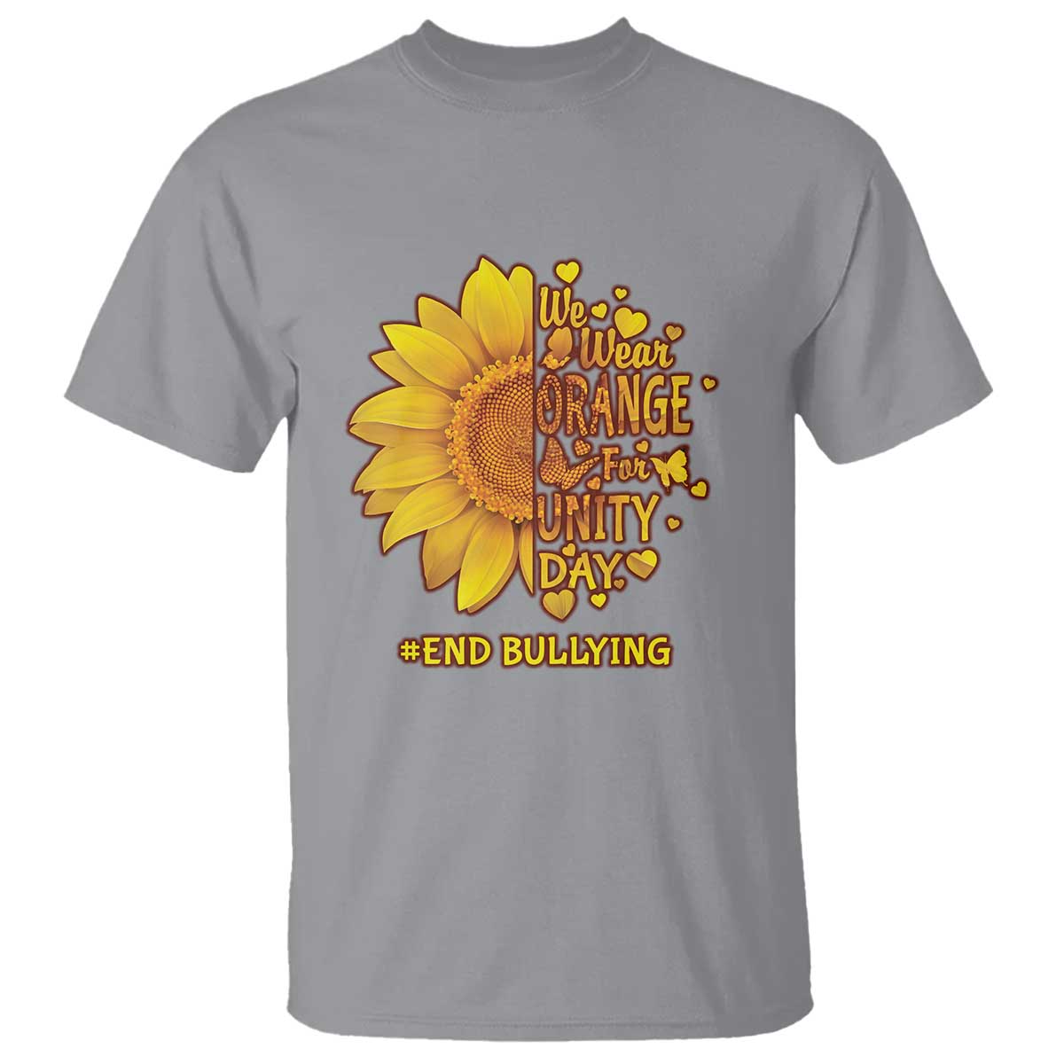 Bullying Prevention T Shirt We Wear Orange For Unity Day End Bullying Sunflower