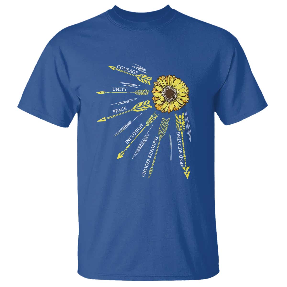 Bullying Prevention T Shirt Courage Unity Peace Inclusion Choose Kindness Sunflower