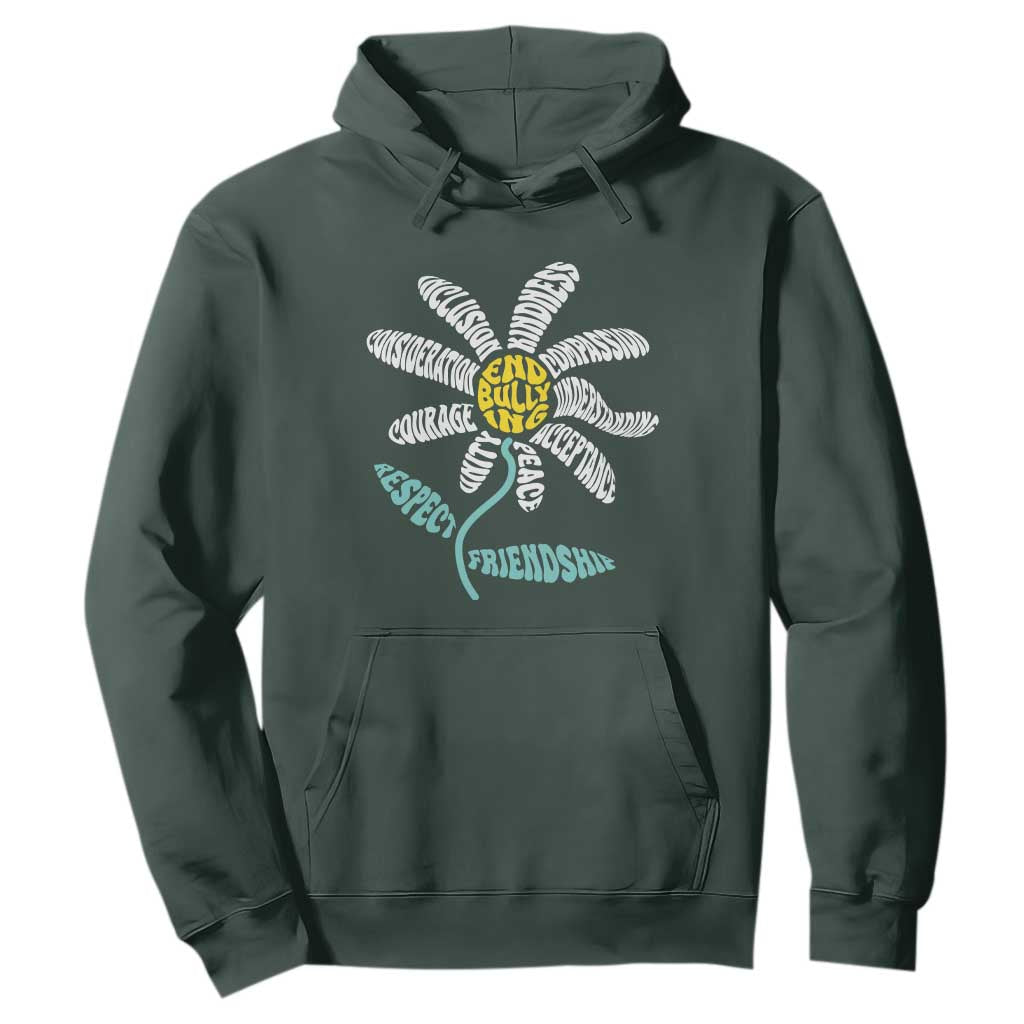 Bullying Prevention Hoodie End Bullying Courage Kindness Peace Inclusion Daisy Flower