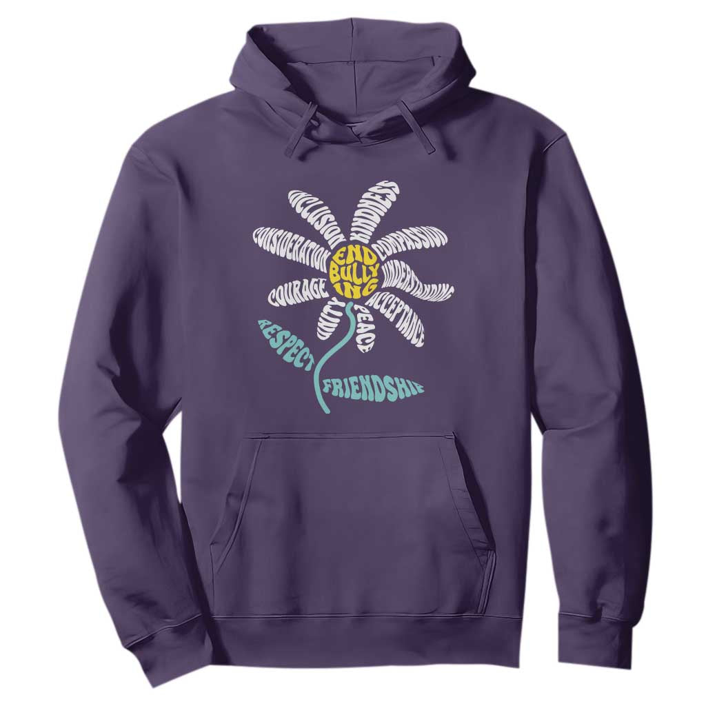 Bullying Prevention Hoodie End Bullying Courage Kindness Peace Inclusion Daisy Flower