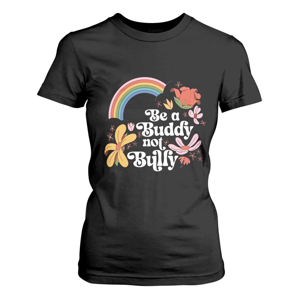 Unity Day T Shirt For Women Be A Buddy Not A Bully Bullying Prevention Flower Star