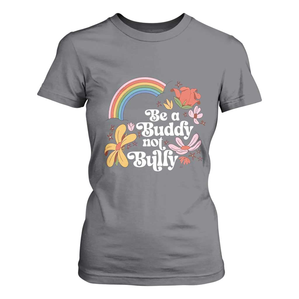 Unity Day T Shirt For Women Be A Buddy Not A Bully Bullying Prevention Flower Star