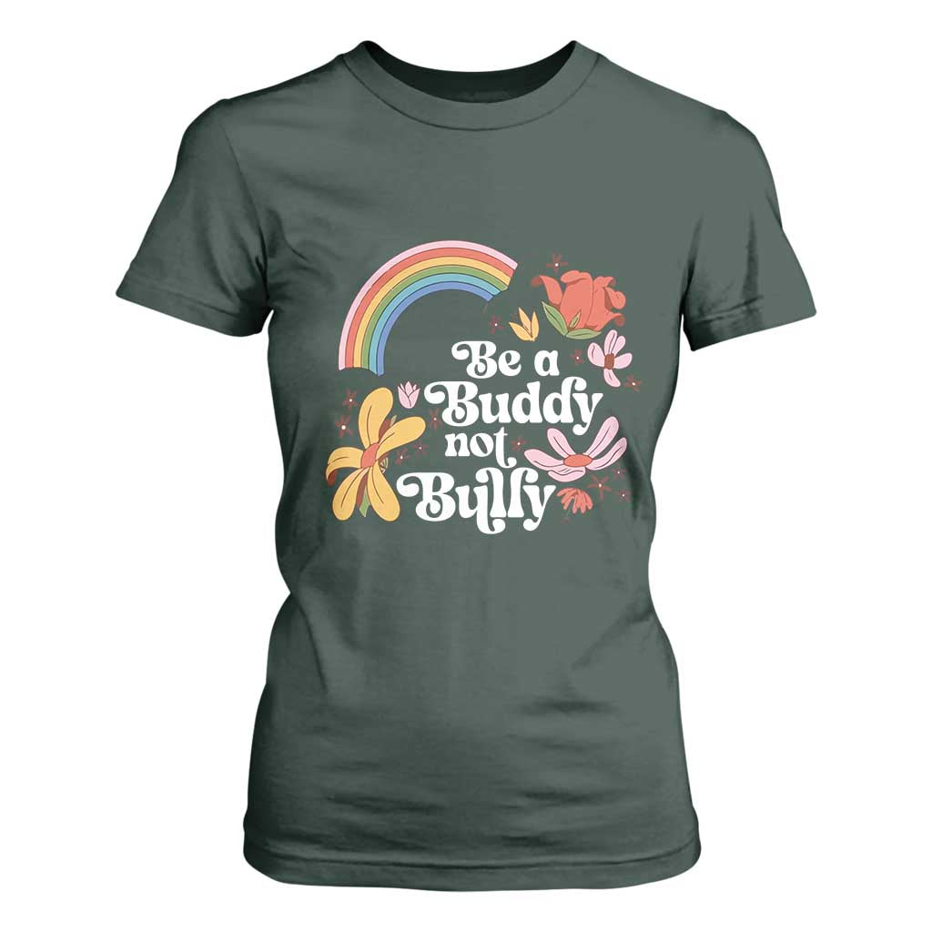 Unity Day T Shirt For Women Be A Buddy Not A Bully Bullying Prevention Flower Star
