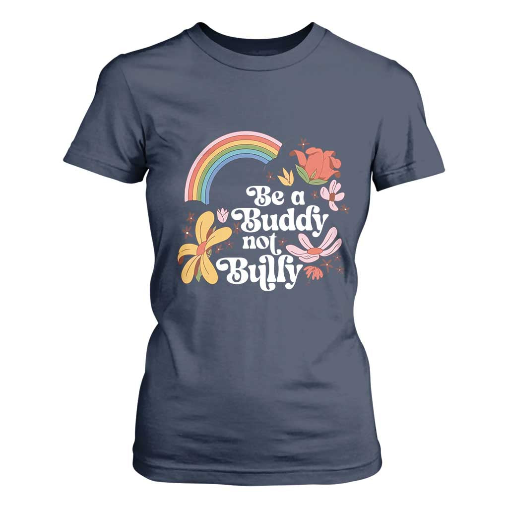Unity Day T Shirt For Women Be A Buddy Not A Bully Bullying Prevention Flower Star