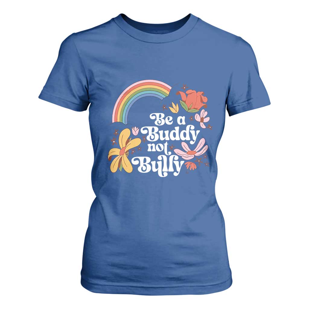 Unity Day T Shirt For Women Be A Buddy Not A Bully Bullying Prevention Flower Star