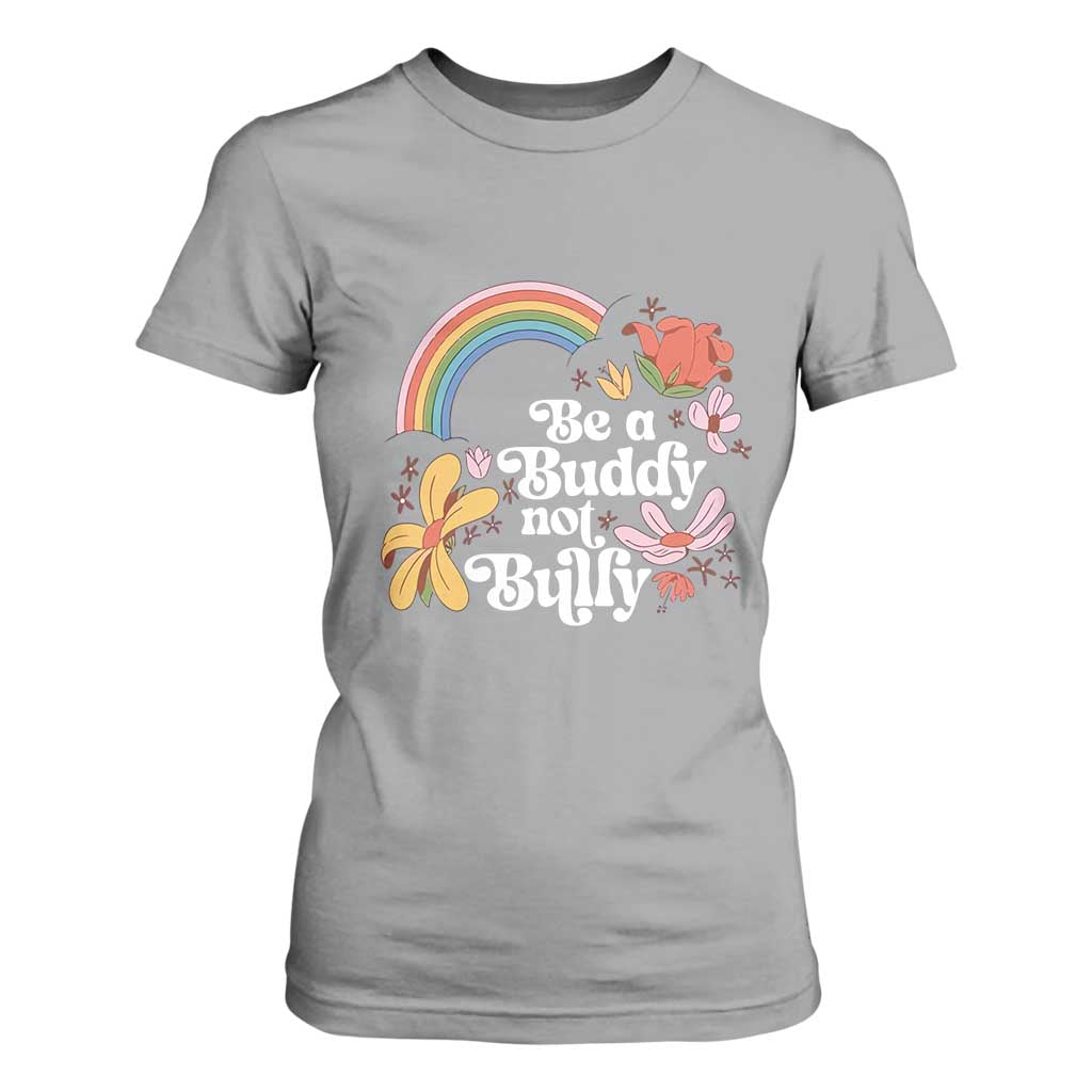 Unity Day T Shirt For Women Be A Buddy Not A Bully Bullying Prevention Flower Star