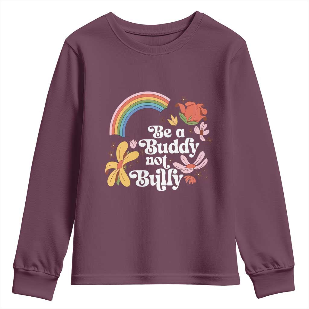 Unity Day Youth Sweatshirt Be A Buddy Not A Bully Bullying Prevention Flower Star