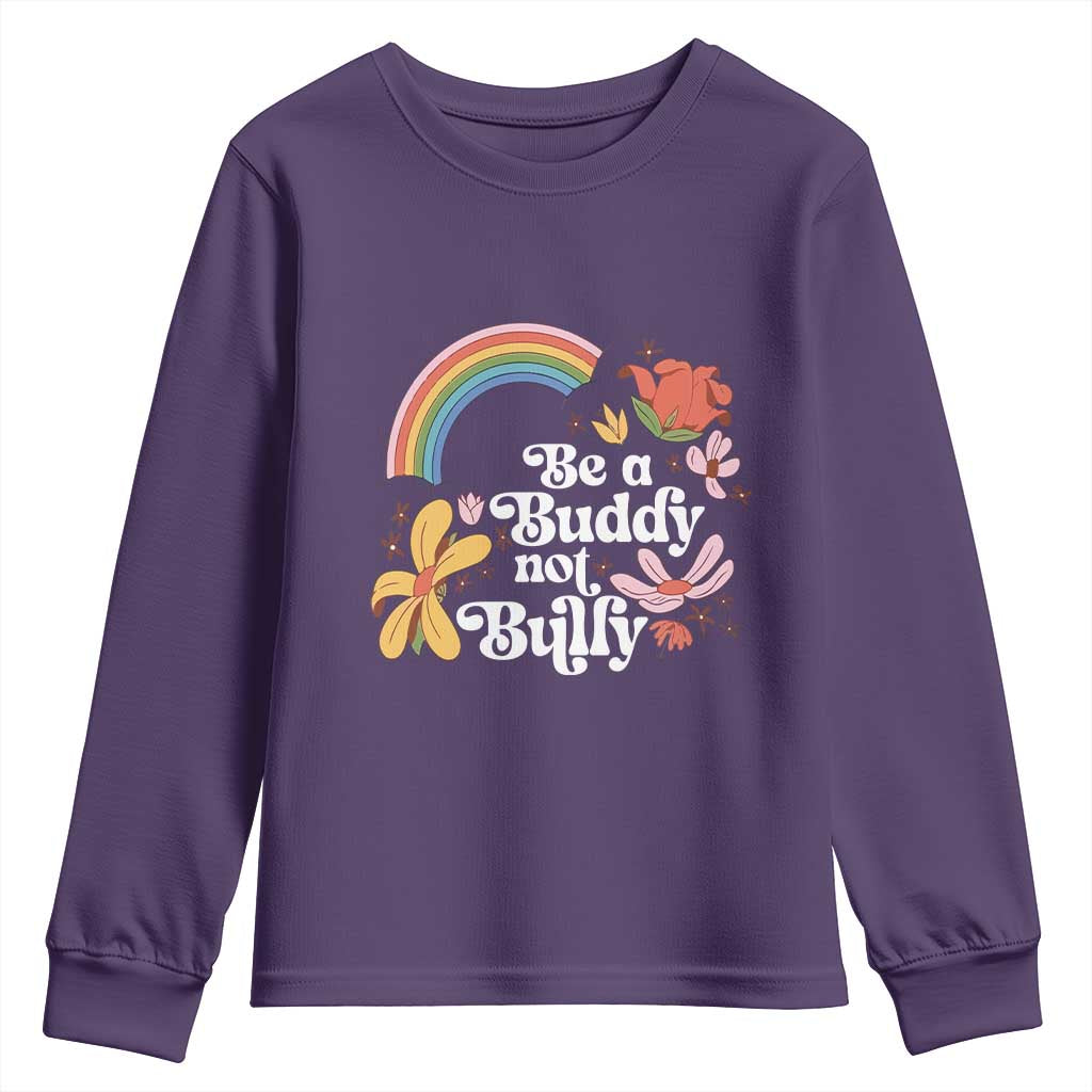 Unity Day Youth Sweatshirt Be A Buddy Not A Bully Bullying Prevention Flower Star