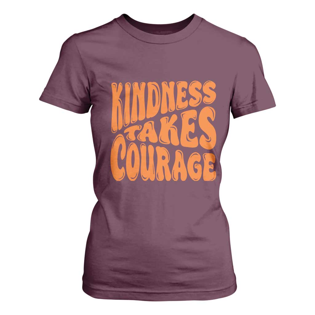 Unity Day T Shirt For Women Kindness Takes Courage Bullying Prevention