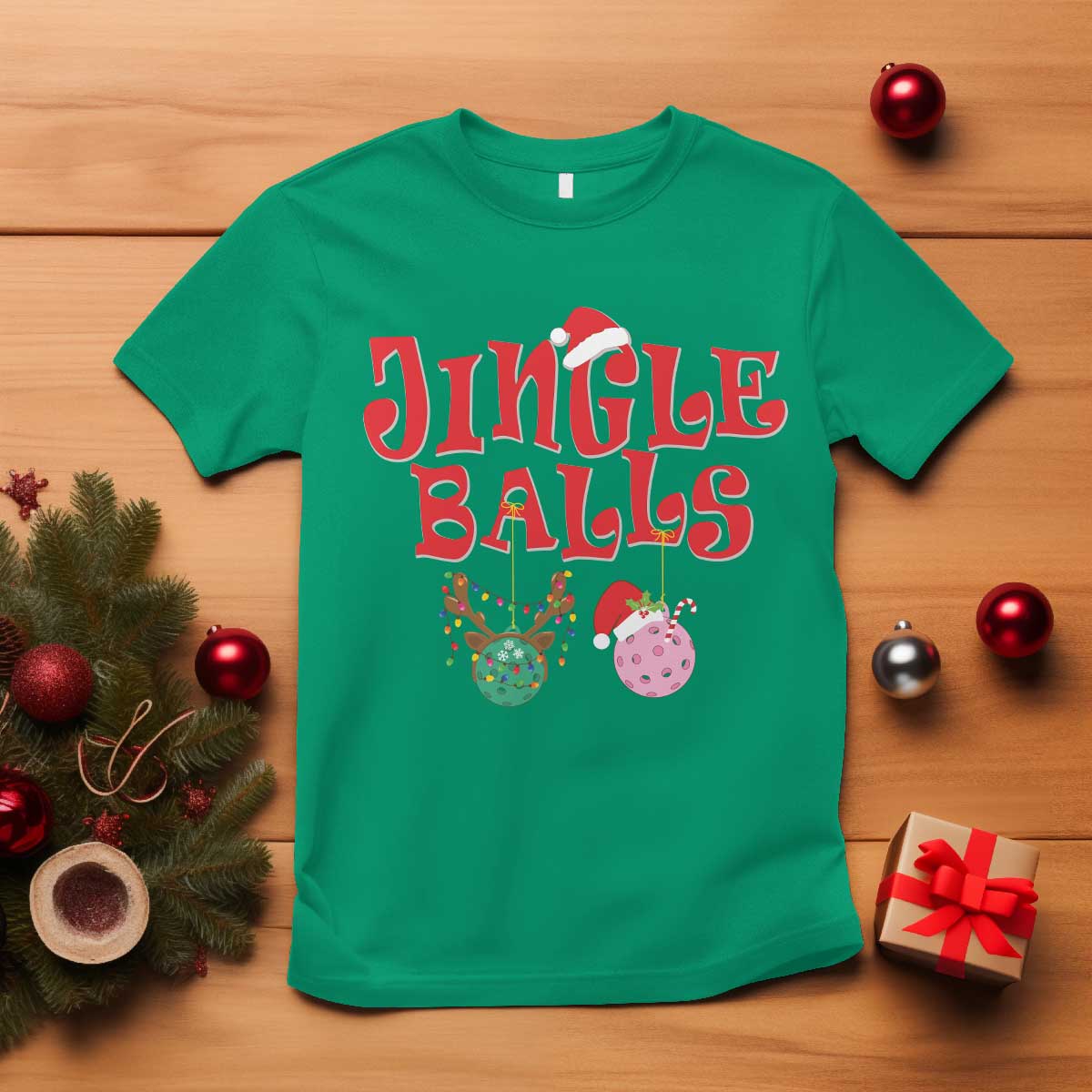 funny-christmas-pickleball-t-shirt-jingle-balls-reindeer-santa-hat-ball