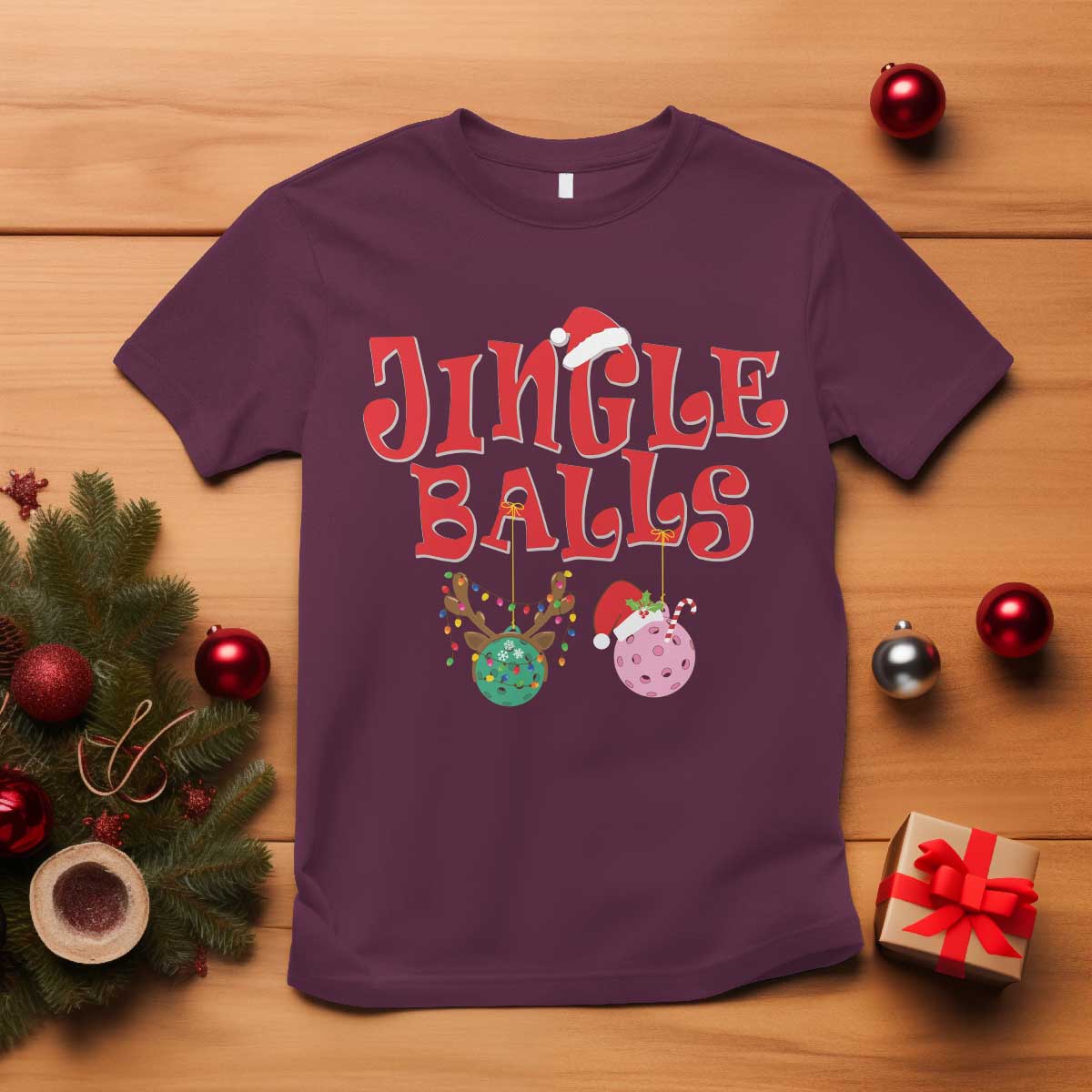 funny-christmas-pickleball-t-shirt-jingle-balls-reindeer-santa-hat-ball