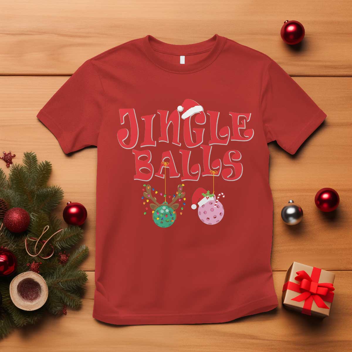 funny-christmas-pickleball-t-shirt-jingle-balls-reindeer-santa-hat-ball