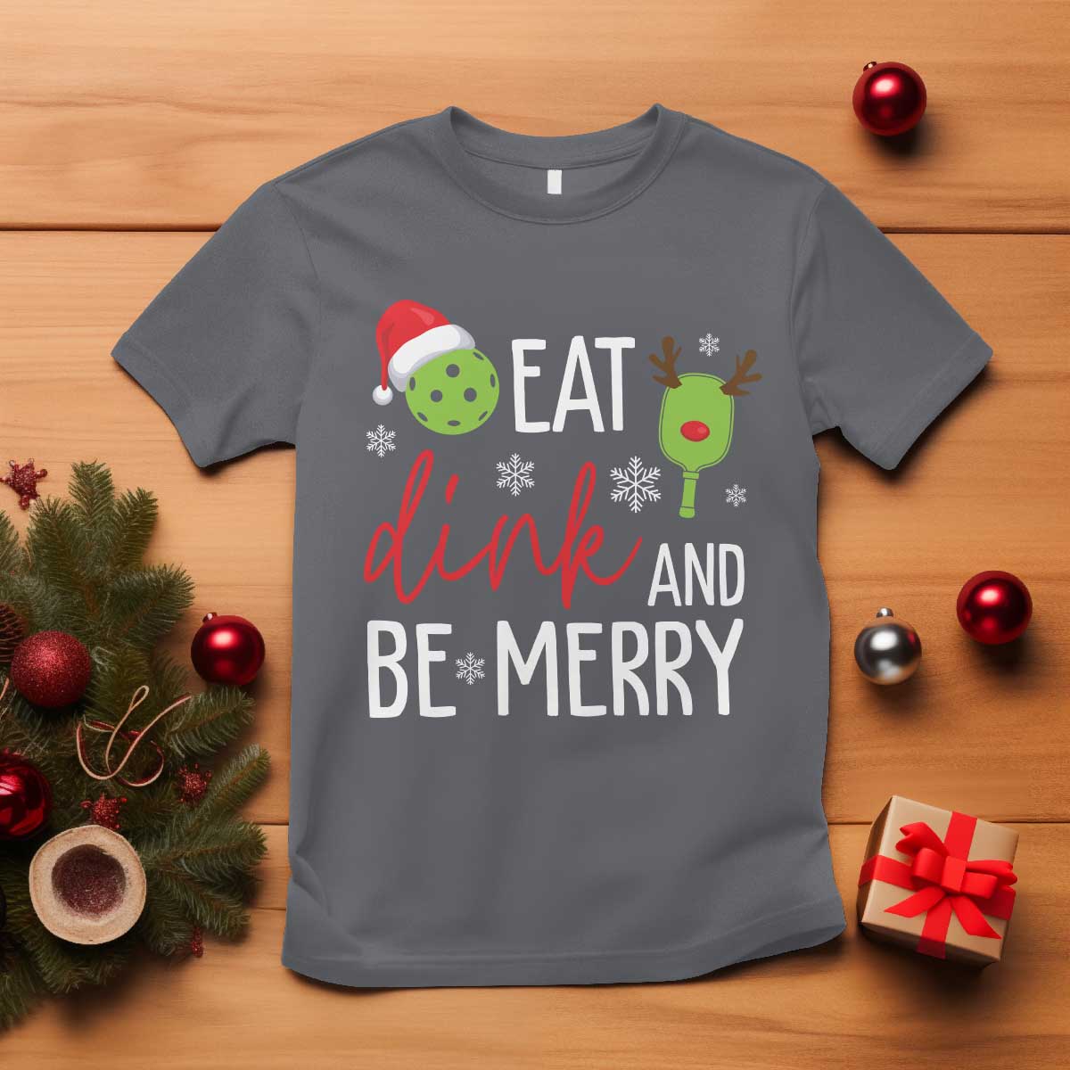 funny-christmas-pickleball-t-shirt-eat-dink-and-be-merry
