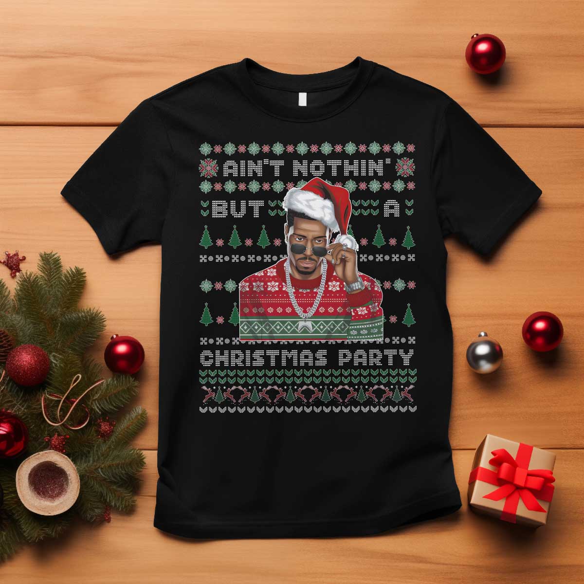 funny-dirty-santa-diddy-christmas-t-shirt-aint-nothin-but-a-christmas-party-santa