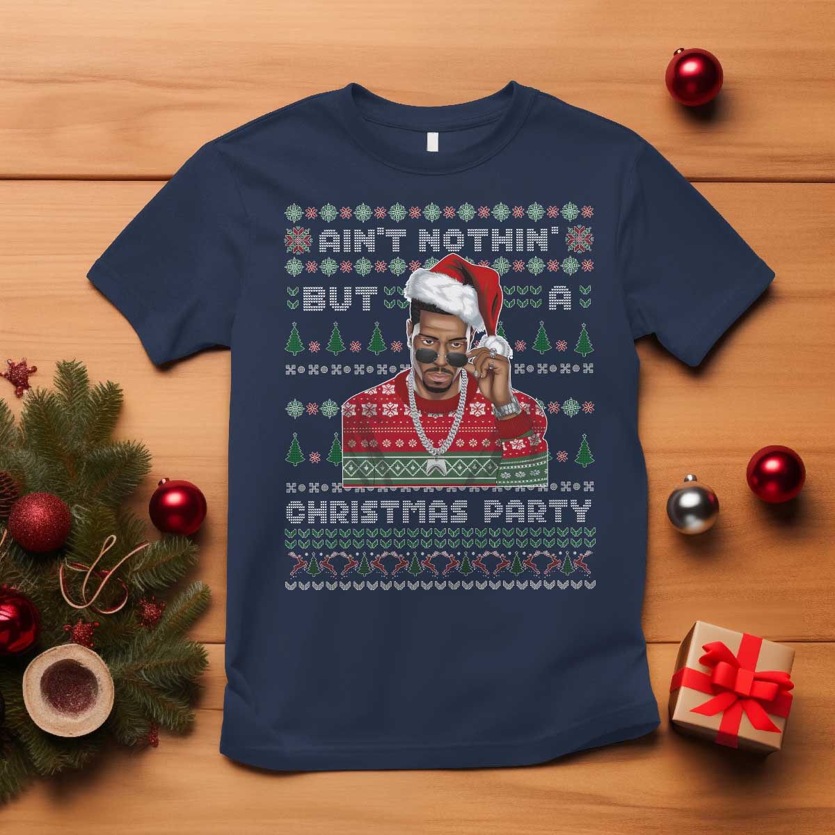 funny-dirty-santa-diddy-christmas-t-shirt-aint-nothin-but-a-christmas-party-santa