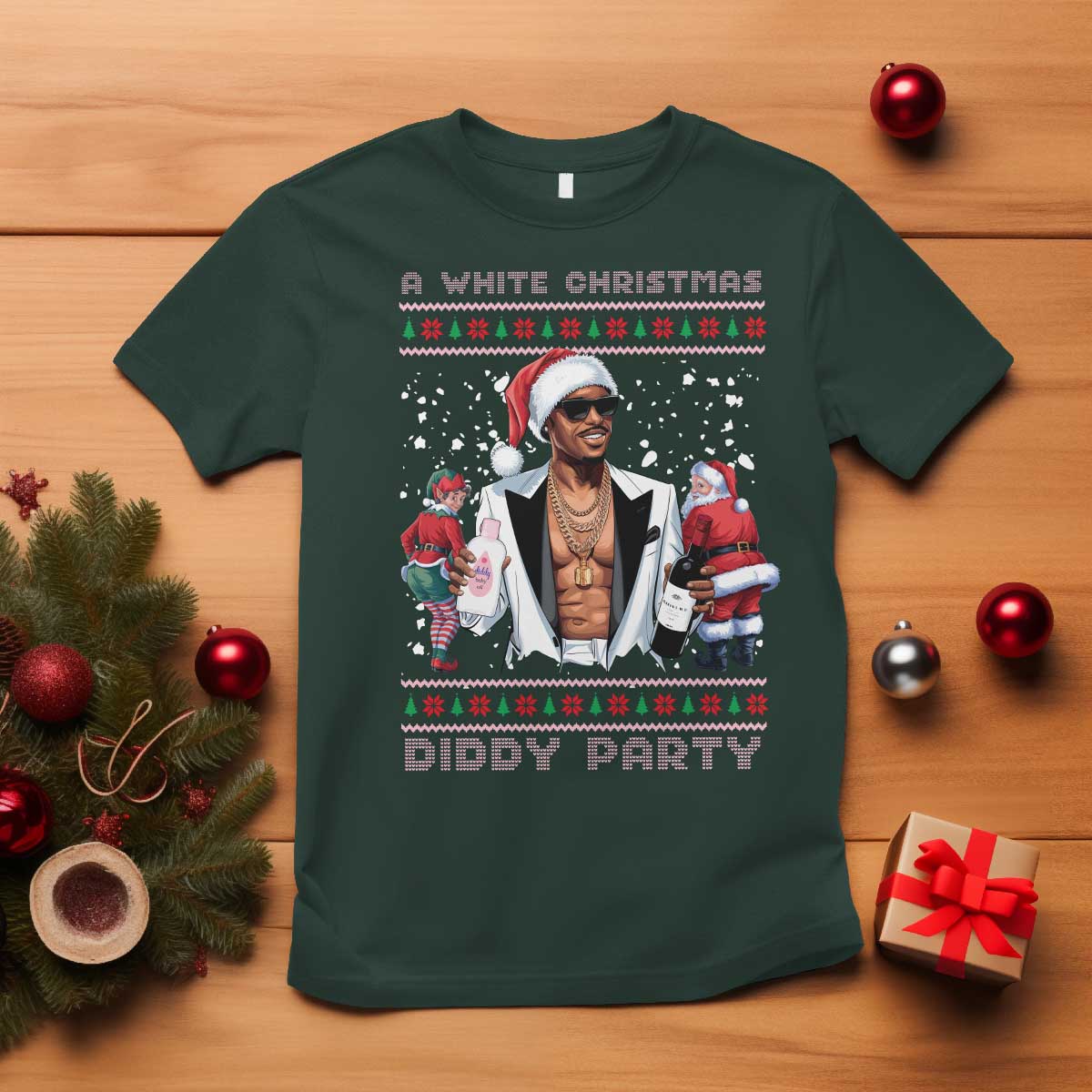 funny-a-white-christmas-diddy-party-dirty-santa-t-shirt