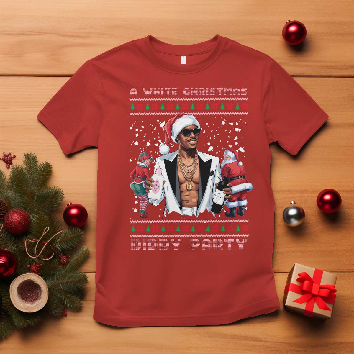 funny-a-white-christmas-diddy-party-dirty-santa-t-shirt