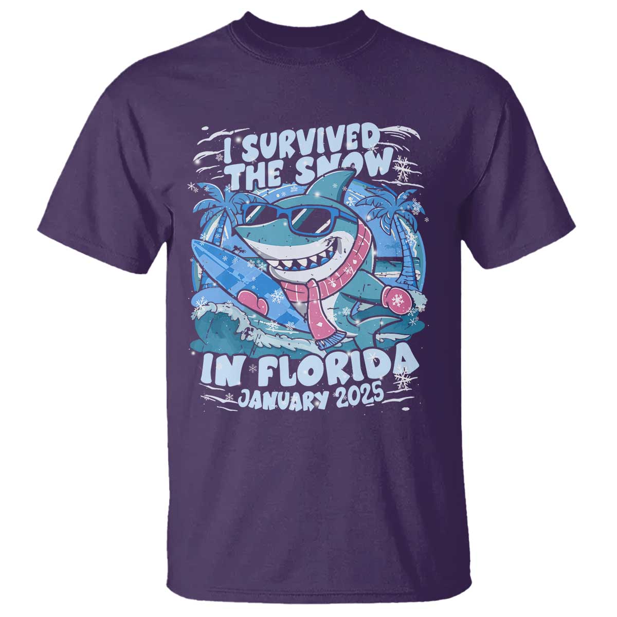 funny-i-survived-the-snow-in-florida-2025-t-shirt-shark