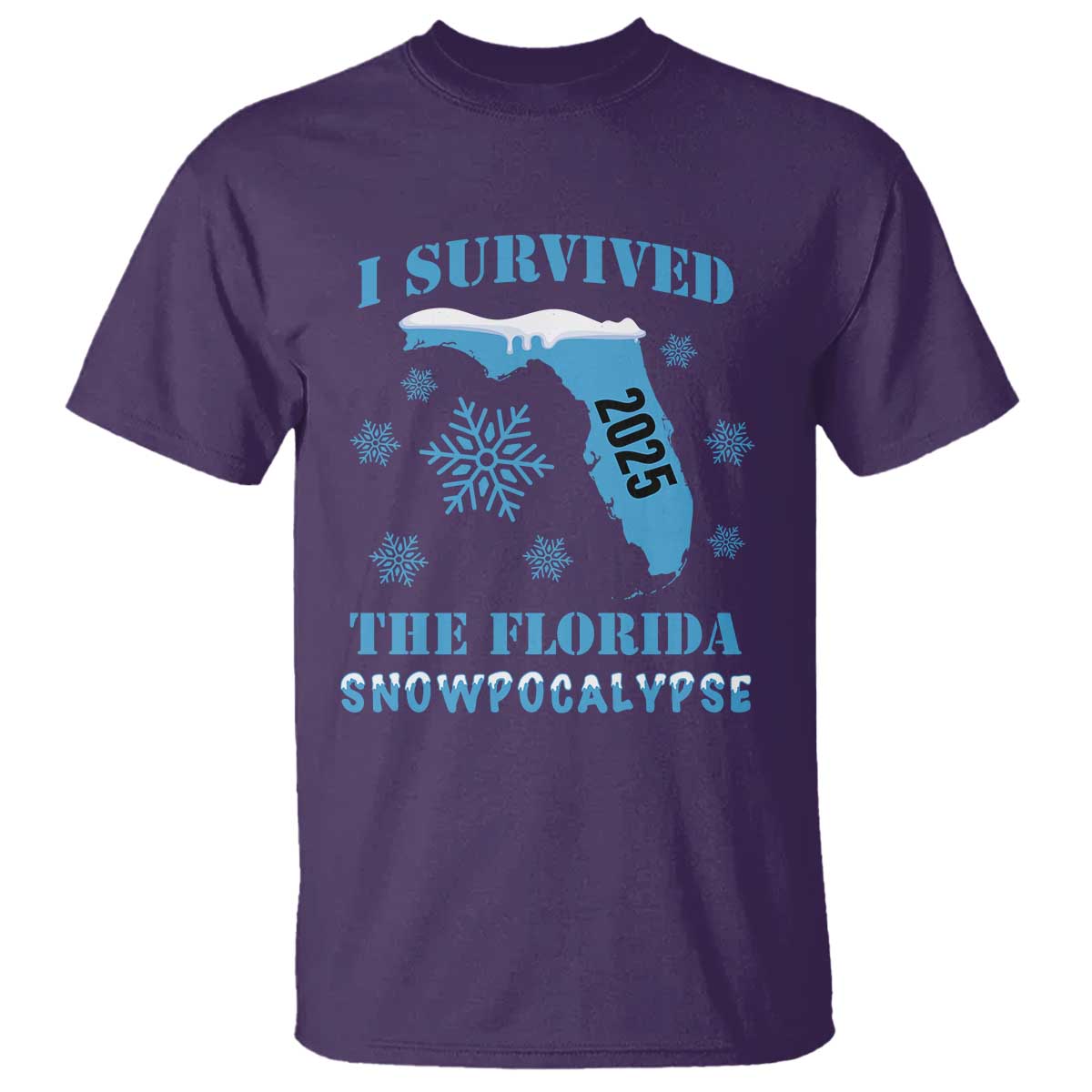 funny-i-survived-the-florida-snowpocalypse-2025-t-shirt-snowflakes
