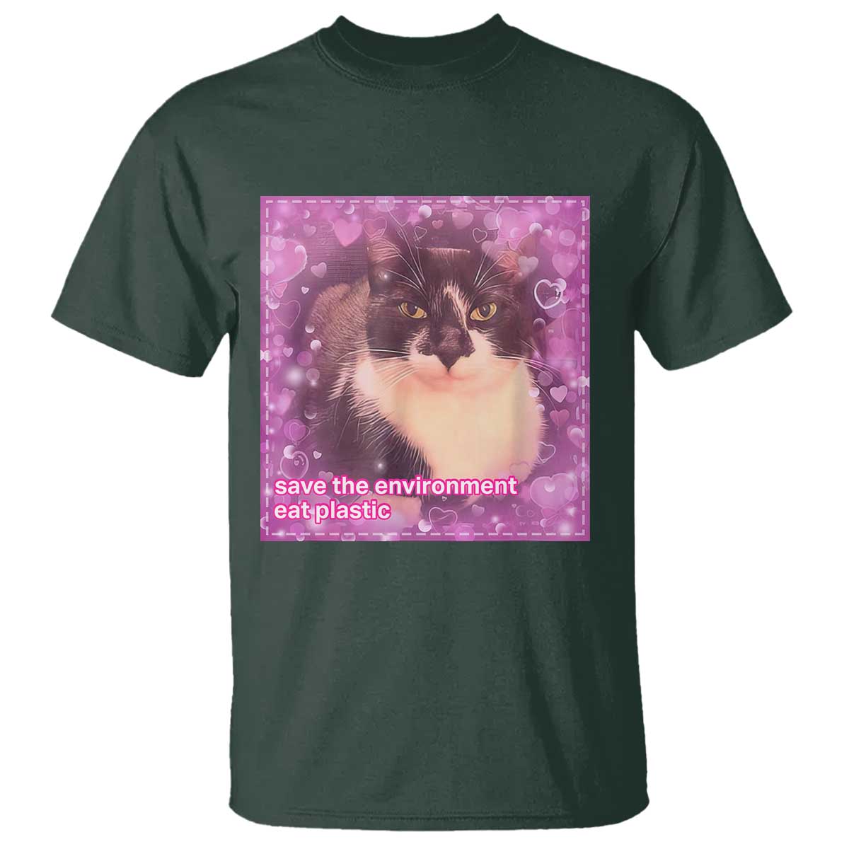 funny-save-the-environment-eat-plastic-t-shirt-cat-meme