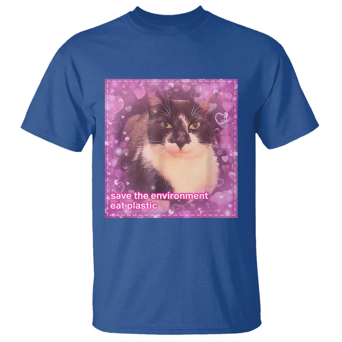 funny-save-the-environment-eat-plastic-t-shirt-cat-meme