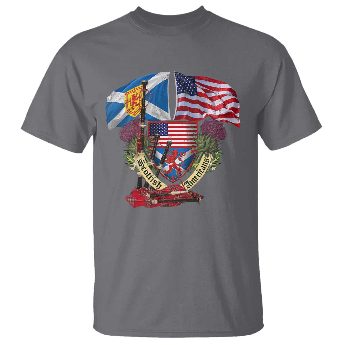 scottish-american-heritage-month-t-shirt-bagpipe-vintage-scottish-american-flag-thistle