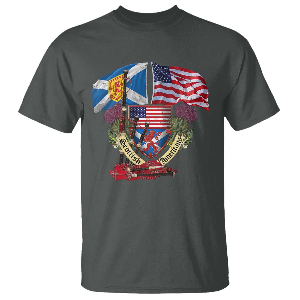scottish-american-heritage-month-t-shirt-bagpipe-vintage-scottish-american-flag-thistle