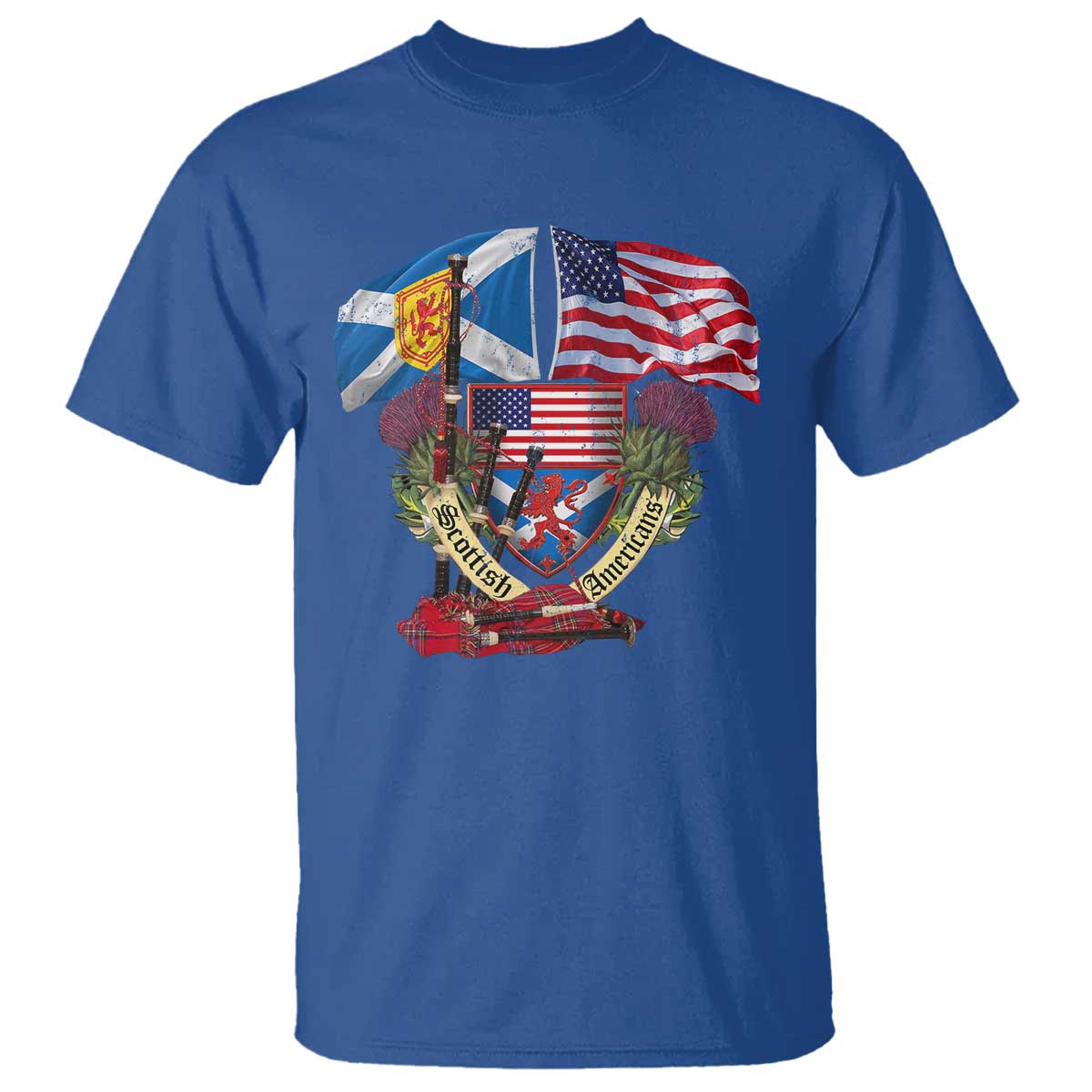 scottish-american-heritage-month-t-shirt-bagpipe-vintage-scottish-american-flag-thistle