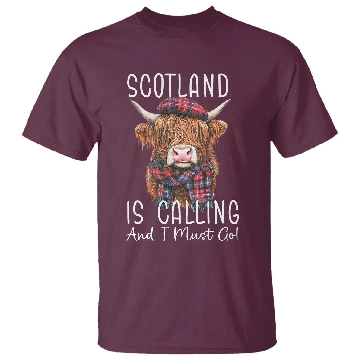 funny-scotland-is-calling-and-i-must-go-t-shirt-highland-cow