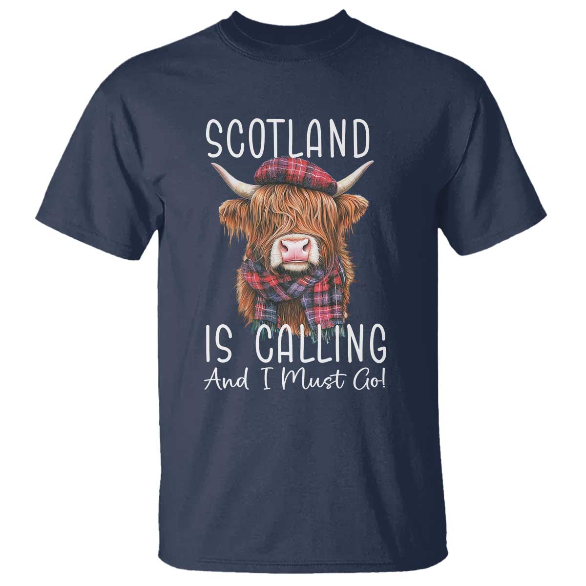 funny-scotland-is-calling-and-i-must-go-t-shirt-highland-cow