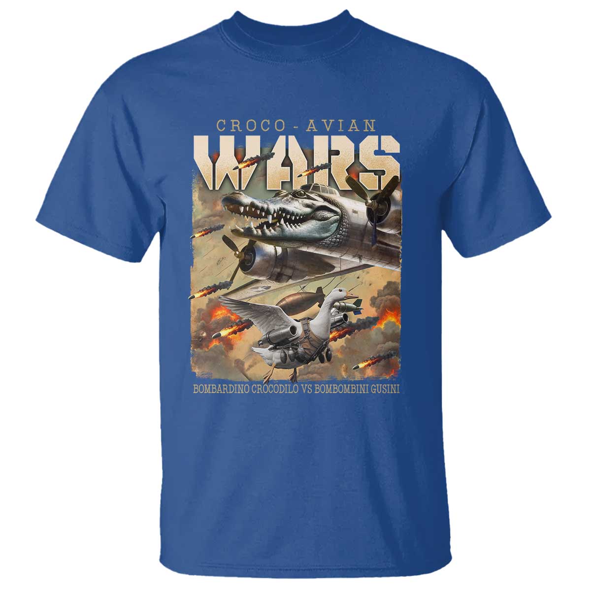 funny-italian-brainrot-croco-avian-wars-t-shirt-bombardino-crocodilo-bombombini-gusini-gen-z-meme