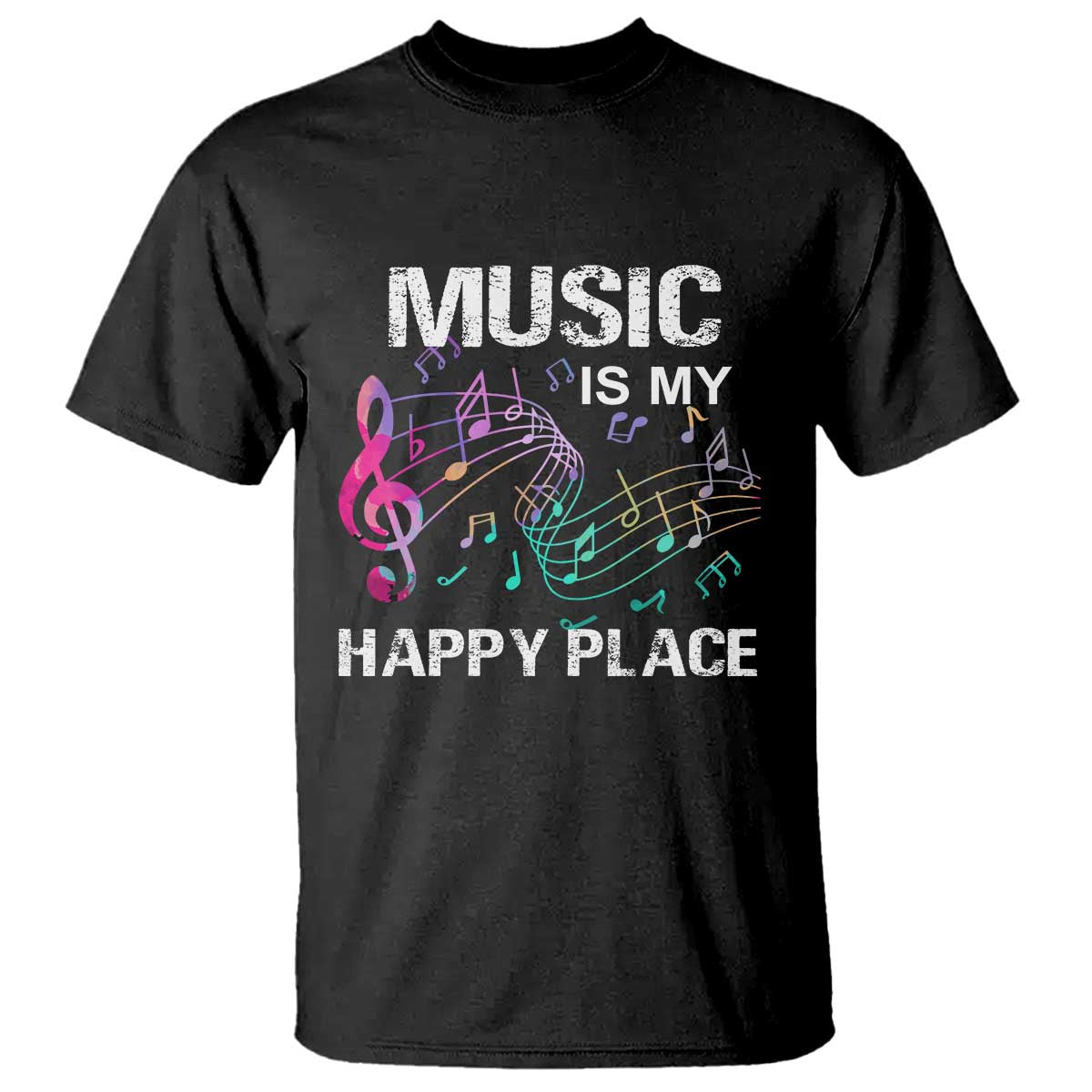 music-is-my-happy-place-t-shirt-music-sheet-note-novelty-inspiring