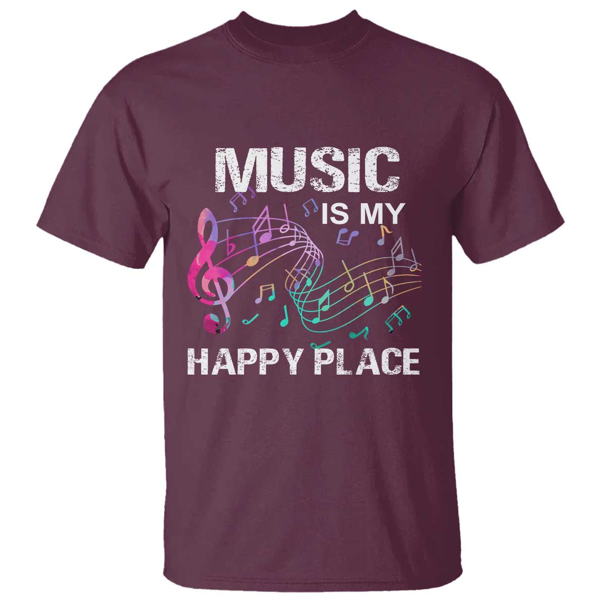 music-is-my-happy-place-t-shirt-music-sheet-note-novelty-inspiring