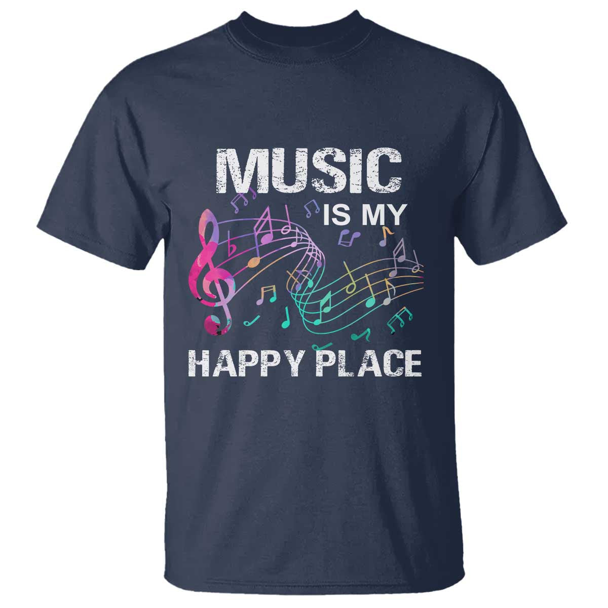 music-is-my-happy-place-t-shirt-music-sheet-note-novelty-inspiring