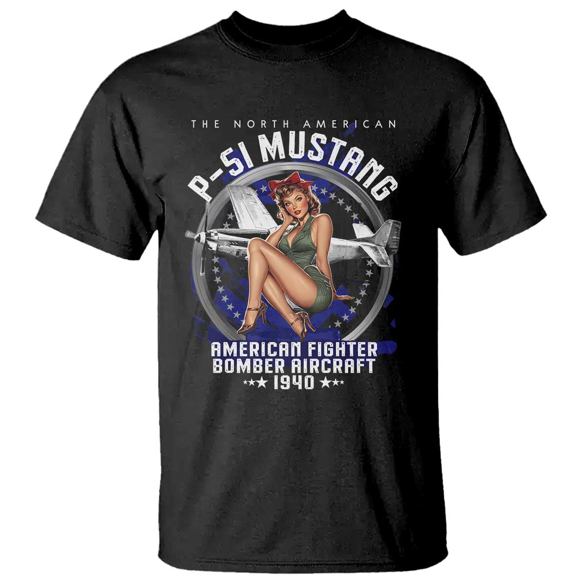 the-north-american-p-51-mustang-american-fighter-bomber-aircraft-t-shirt-ww2-aircraft-pin-up-girl